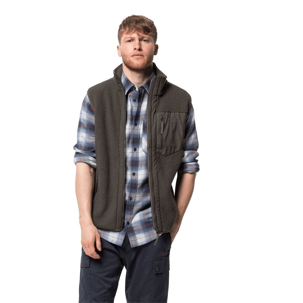 Jack Wolfskin KINGSWAY Vestes Homme Gris Marron - SKWDGRP-79